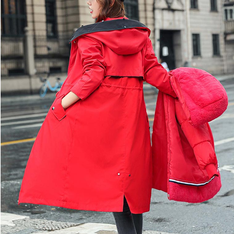 🎁Vinterfrakk med hette og pelskrage, casual parka for kvinner【Gratis levering】