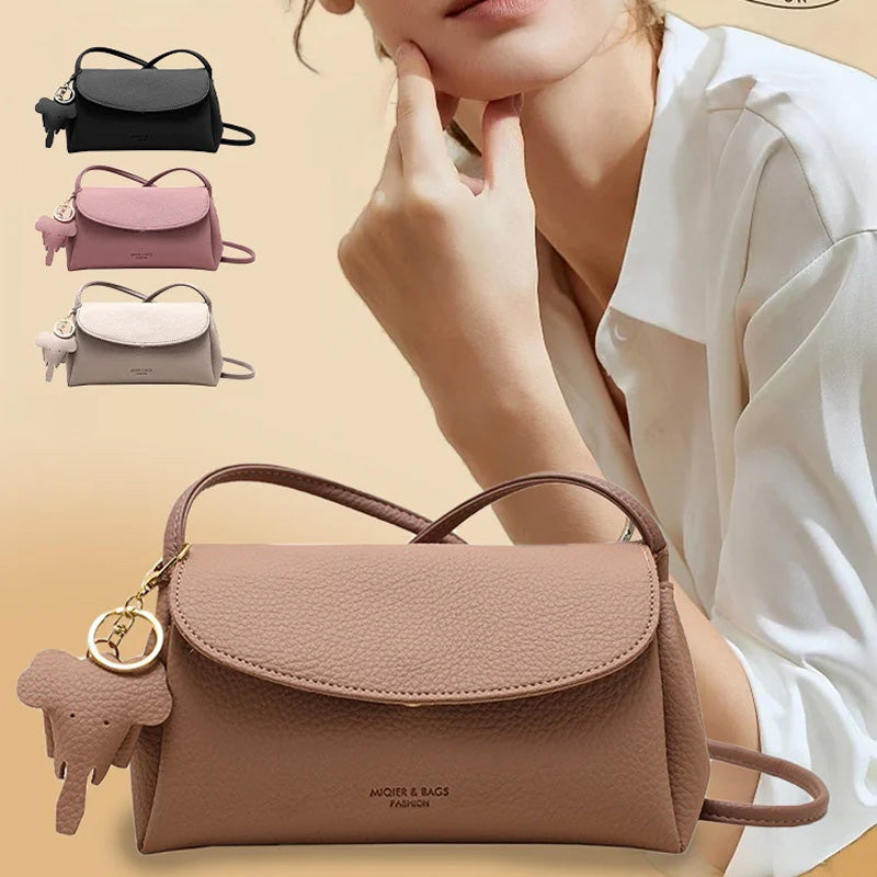 High end mote crossbody-veske for kvinner med elefantanheng