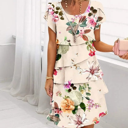 🔥¡Hasta un 50% de descuento!✨️Vestido en cascada con estampado floral multiplanta