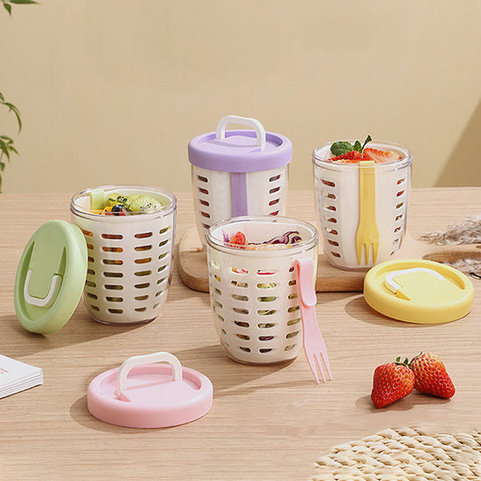 💜 LAST DAY PROMOTION - 50%OFF💜Mehrzweck-Obstbecher mit Sieb und Gabel
