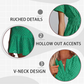 Damen V-Ausschnitt Kurzarm Hollow Out Kleid🌟🌟Neue Produkte🔥🔥🔥