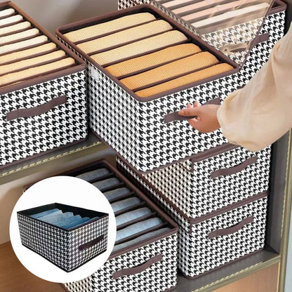 🔥Oferta especial 2025🔥 Organizador de Jeans Plegable para Armario - Ahorra Espacio con Divisores Ajustables y Panel Transparente 🏠✨