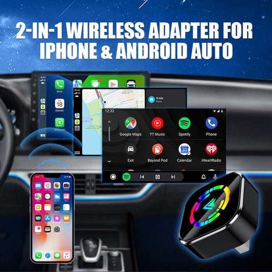 🔥Rea, 50% rabatt🔥 2-i-1 trådlös adapter för iPhone och Android Auto