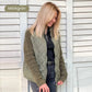 🎁Begränsad tid 70% rabatt🎁 Stickad puffjacka med patchwork-mönster, dam