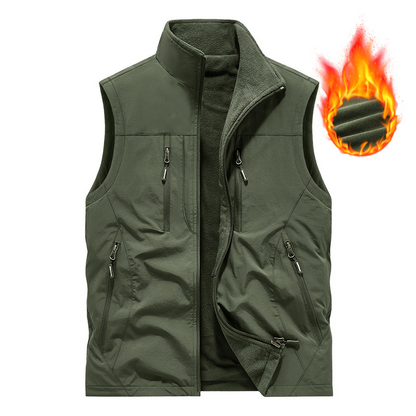 🔥🧥Oversized ermeløs vestjakke med lommer til herre