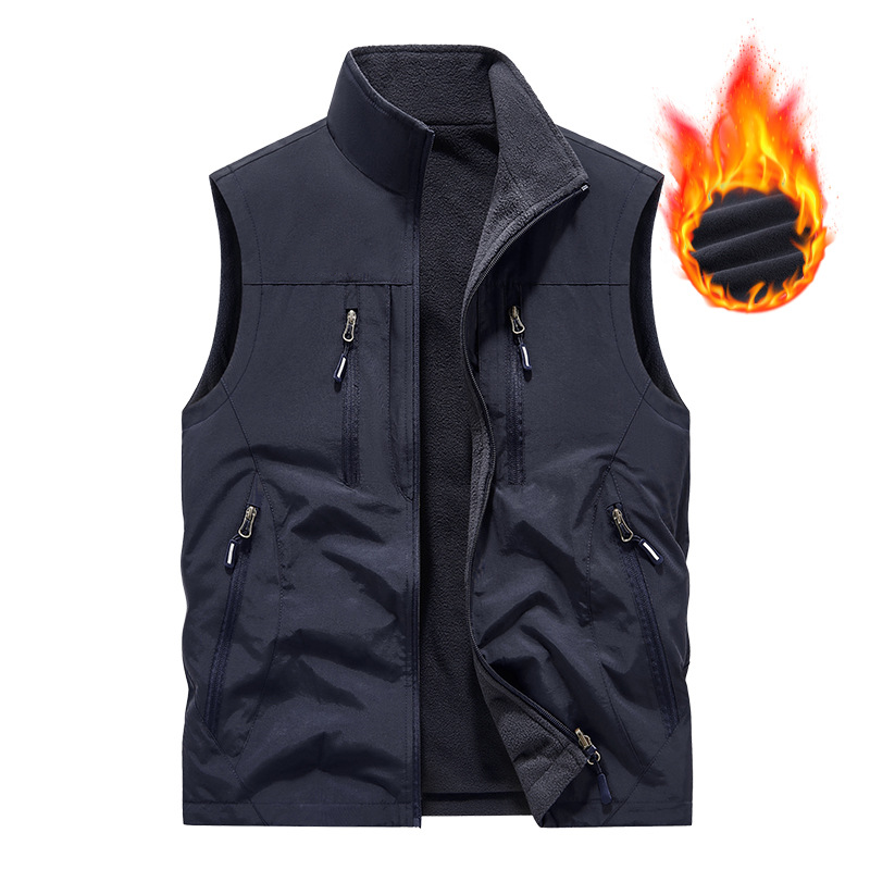 🔥🧥Oversized ermeløs vestjakke med lommer til herre