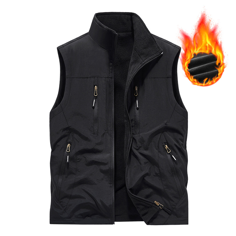 🔥🧥Oversized ermeløs vestjakke med lommer til herre