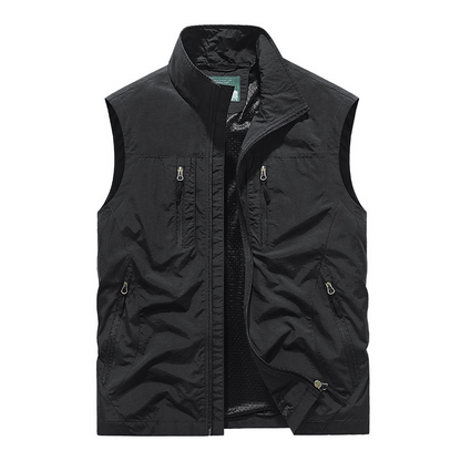 🔥🧥Oversized ermeløs vestjakke med lommer til herre