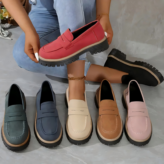 ⏳Fabrikserbjudande sista dagen - 53% rabatt 🎁Bekväma damloafers med grov klack och slip-on