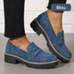 ⏳Fabrikserbjudande sista dagen - 53% rabatt 🎁Bekväma damloafers med grov klack och slip-on