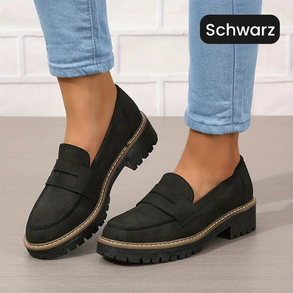 ⏳Fabrikserbjudande sista dagen - 53% rabatt 🎁Bekväma damloafers med grov klack och slip-on