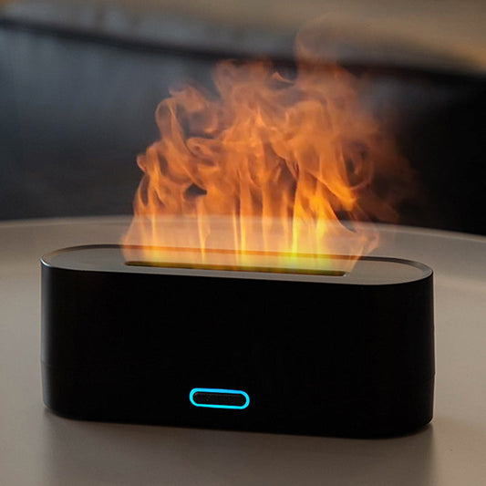 🔥Begränsad tid 50% rabatt🔥Färgglad simulerad flamma för skrivbordet, multifunktionell luftfuktare och aromaterapimaskin