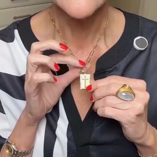 🔥Bästa modeplagget🔥Korshänge med gemkedja