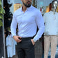 🔥Bästsäljare - Köp 2 Få Fri Frakt🔥 Herrskjorta Slim Fit, Enfärgad