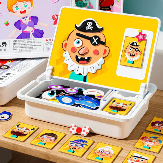 🔥Utbildande och underhållande🔥Magnetisk pusselmask, dubbelsidig pedagogisk leksak för barn