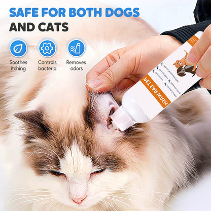 🔥Oferta especial 2025🔥 Limpiador de oídos para mascotas: fórmula suave con aloe calmante para perros y gatos, previene infecciones y olores 🌿👂