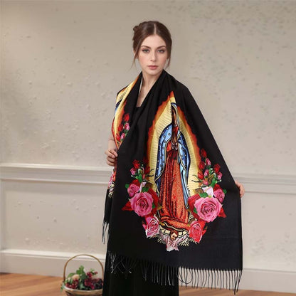 🔥Oferta especial 2025🔥Pañuelo elegante y suave con flecos para mujer🧣