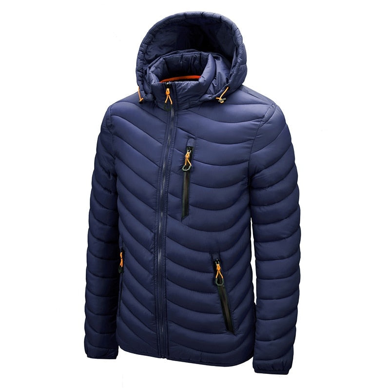 Lett dunjakke for menn med avtakbar hette【GRATIS FRAKT】