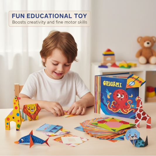 🔥 ¡56 % DE DESCUENTO! 🧠✨ Set de origami para niños (de 3 a 8 años): ¡aprende jugando y potencia tu capacidad cerebral! ✂️🎨