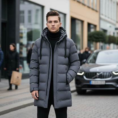 🔥Midtlang dunjakke med hette for menn