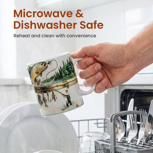 ✨ 60 % de descuento | Taza de café de cerámica con temática pesquera 🎣☕