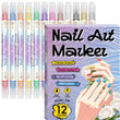 💞 50 % RABATT! 🎨Neglelakkpenner med to spisser – Tørker raskt, uten UV-lampe. Fin spiss og penselspiss. 12/24 livlige farger. Enkel DIY hjemme. Ingen flekker, bare kunst! 💅🖌️