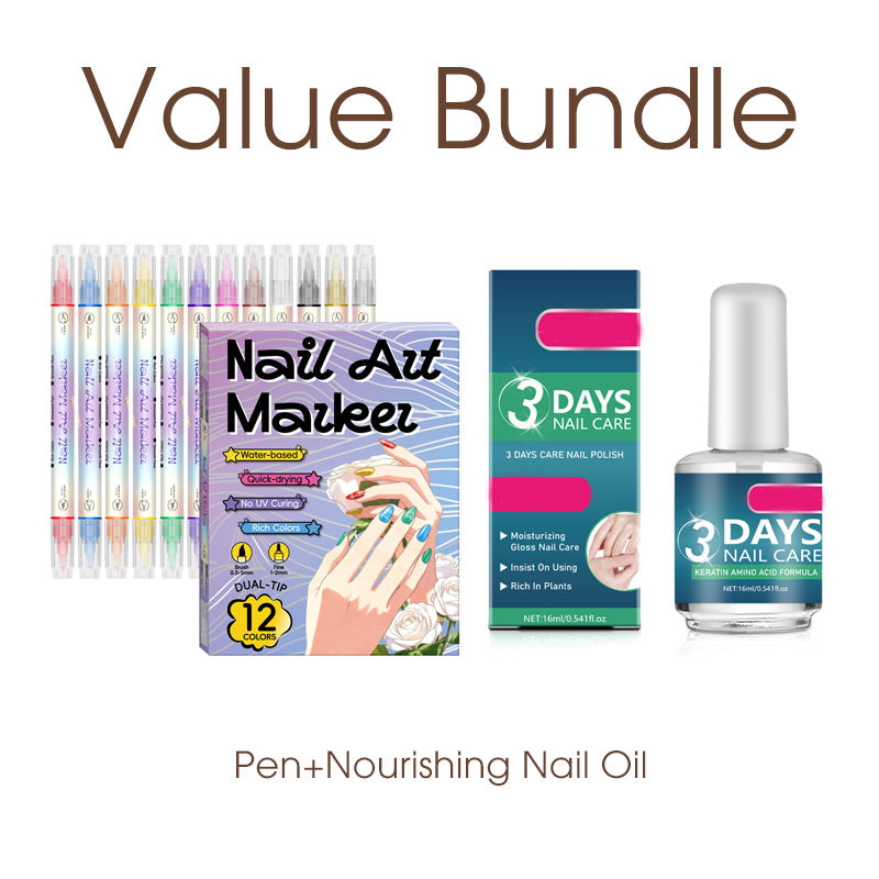 💞 50 % RABATT! 🎨Neglelakkpenner med to spisser – Tørker raskt, uten UV-lampe. Fin spiss og penselspiss. 12/24 livlige farger. Enkel DIY hjemme. Ingen flekker, bare kunst! 💅🖌️