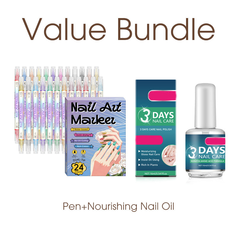 💞 50 % RABATT! 🎨Neglelakkpenner med to spisser – Tørker raskt, uten UV-lampe. Fin spiss og penselspiss. 12/24 livlige farger. Enkel DIY hjemme. Ingen flekker, bare kunst! 💅🖌️
