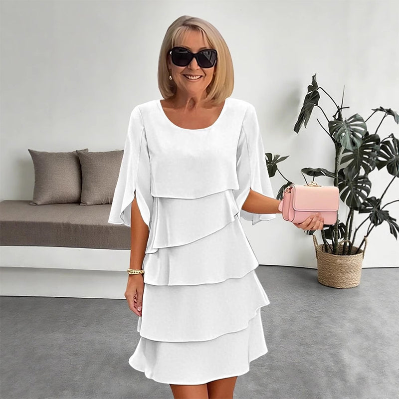 🎁48 % RABATT! Elegant kjole med lagdelte volanger på ermene for kvinner – uanstrengt stil for enhver anledning 💃