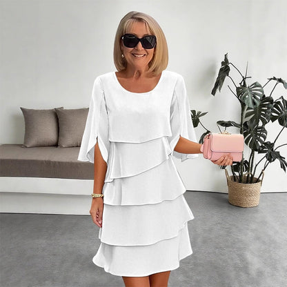 🎁48 % RABATT! Elegant kjole med lagdelte volanger på ermene for kvinner – uanstrengt stil for enhver anledning 💃