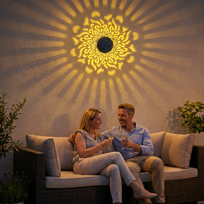 🌞50 % RABATT NÅ! 🌀 Solcelledrevet mandala-lys – Fantastisk mønsterprojeksjon, 2-i-1 gulv- og veggdesign og IP65 vanntett automatisk av/på 🌿