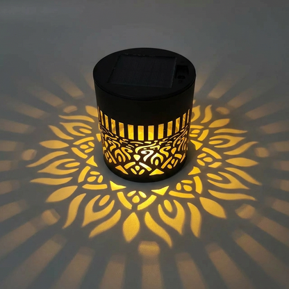 🌞50 % RABATT NÅ! 🌀 Solcelledrevet mandala-lys – Fantastisk mønsterprojeksjon, 2-i-1 gulv- og veggdesign og IP65 vanntett automatisk av/på 🌿