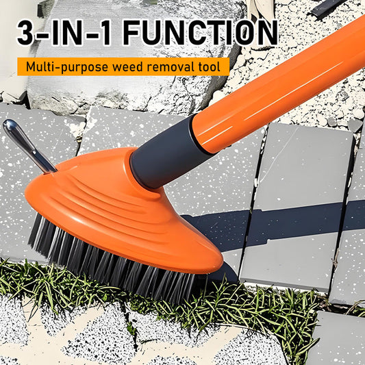 🌿 50 % RABATT NÅ! 🧹 3-i-1-verktøysett for ugressbørster – slitesterke stålbørster, ergonomisk håndtak og perfekt for terrasser, innkjørsler og hagestier 🏡
