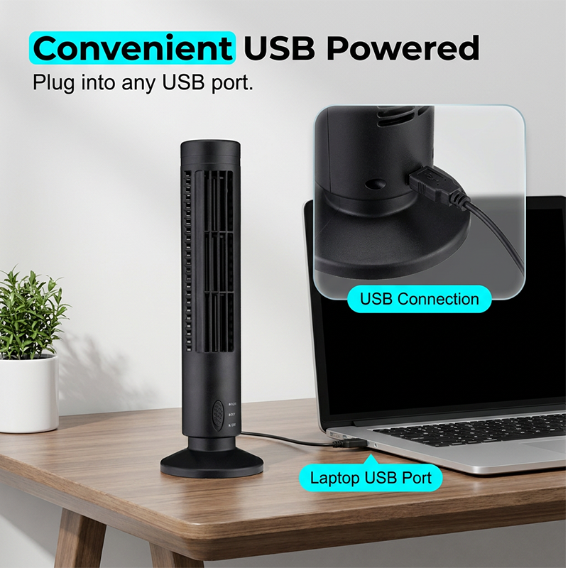🎁2026 Nyheter 50% RABATT💥 USB-drevet bladløs tårnvifte
