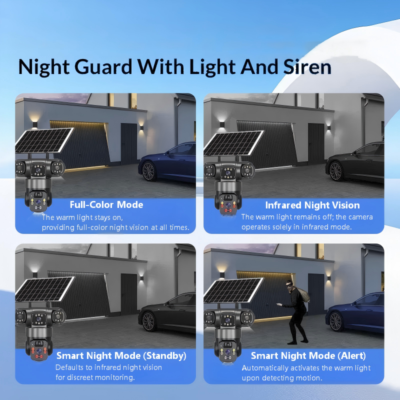 ⏳Tidsbegrenset spesialtilbud⏰6K 9MP utendørs Wi-Fi-sikkerhetskamera | 10x zoom, 3 linser, 360° PTZ | IP66 vanntett, fargenattsyn, toveis lyd, bevegelsessporing
