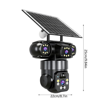 ⏳Tidsbegrenset spesialtilbud⏰6K 9MP utendørs Wi-Fi-sikkerhetskamera | 10x zoom, 3 linser, 360° PTZ | IP66 vanntett, fargenattsyn, toveis lyd, bevegelsessporing