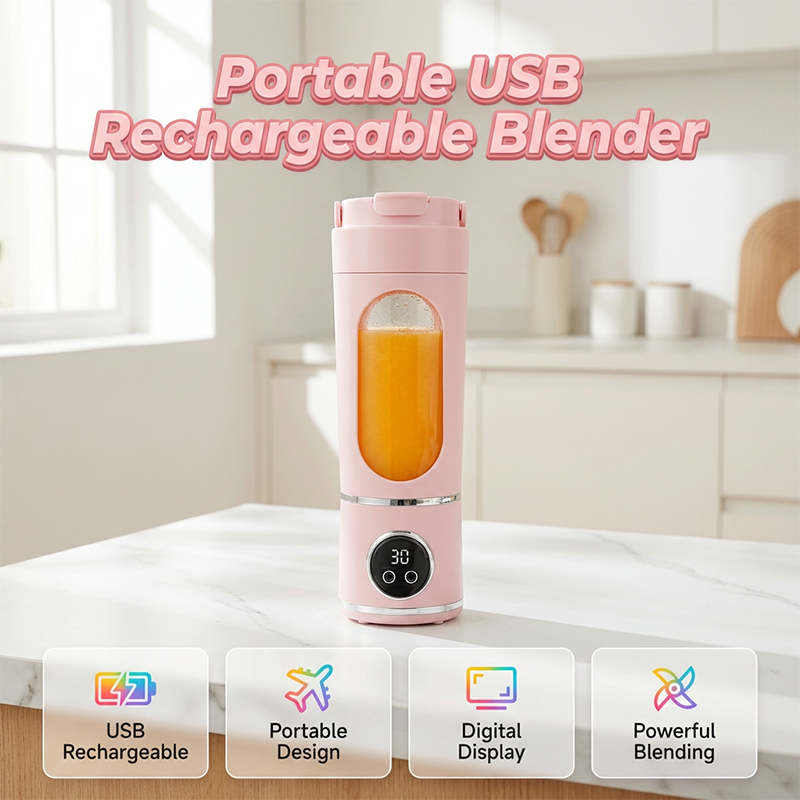 ⏰🔥Tidsbegrenset tilbud! 🍓💨 Bærbar USB-oppladbar blender – Lag deilige smoothies når som helst, hvor som helst ✨🥤