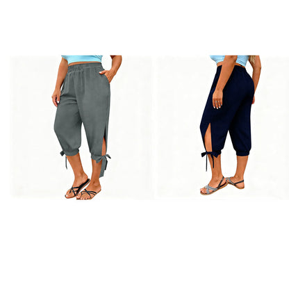 📢📢50% RABATT !! ⏰Capri-bukser for damer med elastisk linning til fritidsbruk