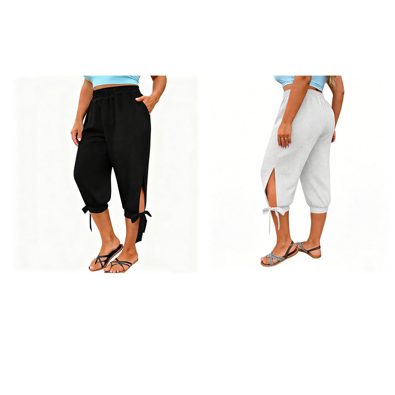 📢📢50% RABATT !! ⏰Capri-bukser for damer med elastisk linning til fritidsbruk