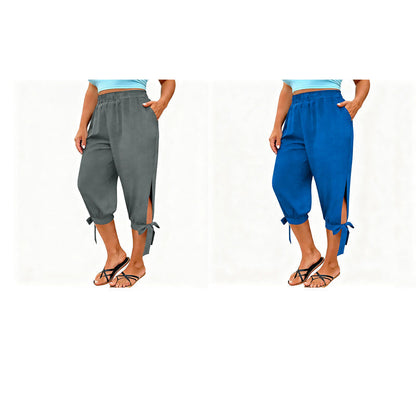 📢📢50% RABATT !! ⏰Capri-bukser for damer med elastisk linning til fritidsbruk