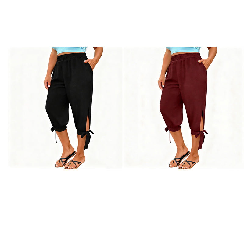 📢📢50% RABATT !! ⏰Capri-bukser for damer med elastisk linning til fritidsbruk