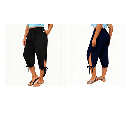 📢📢50% RABATT !! ⏰Capri-bukser for damer med elastisk linning til fritidsbruk