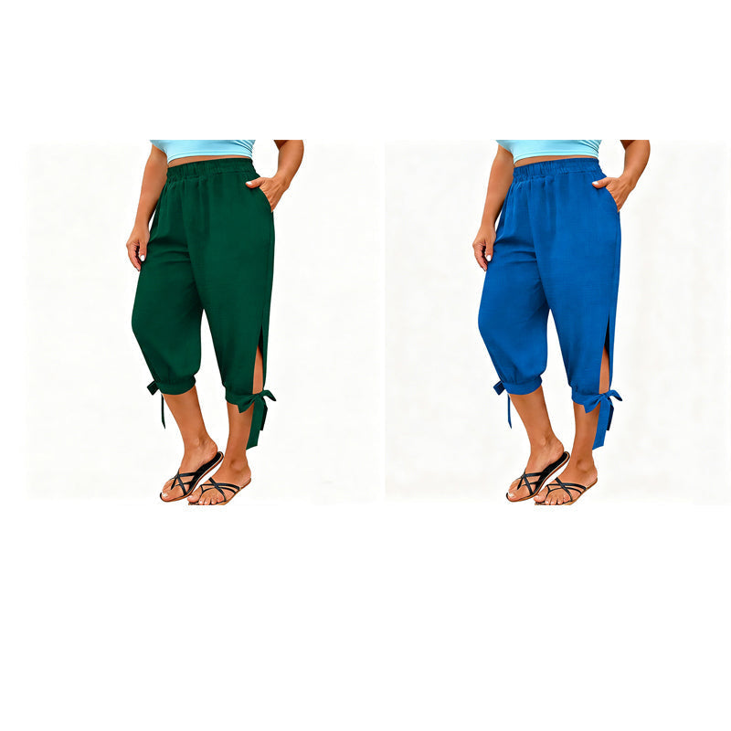 📢📢50% RABATT !! ⏰Capri-bukser for damer med elastisk linning til fritidsbruk
