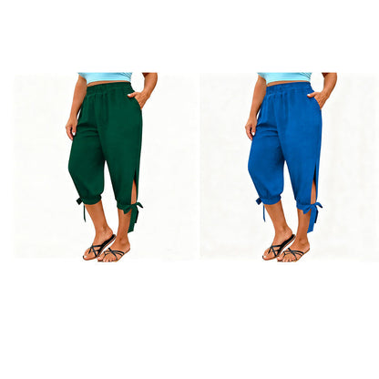 📢📢50% RABATT !! ⏰Capri-bukser for damer med elastisk linning til fritidsbruk