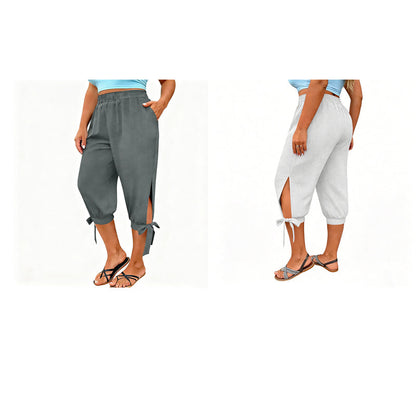 📢📢50% RABATT !! ⏰Capri-bukser for damer med elastisk linning til fritidsbruk