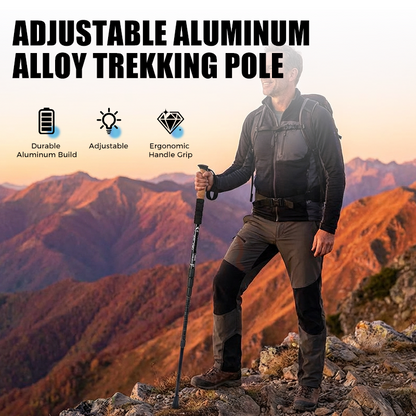 ⛰️ BEGRENSET TID 50% RABATT! ✨ Justerbar turstav i aluminiumslegering – Slitesterk, støtdempende, lett 🌲