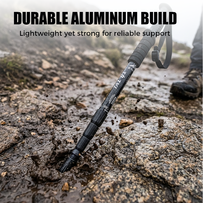 ⛰️ BEGRENSET TID 50% RABATT! ✨ Justerbar turstav i aluminiumslegering – Slitesterk, støtdempende, lett 🌲
