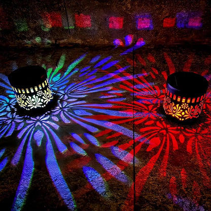 🌞50 % RABATT NÅ! 🌀 Solcelledrevet mandala-lys – Fantastisk mønsterprojeksjon, 2-i-1 gulv- og veggdesign og IP65 vanntett automatisk av/på 🌿