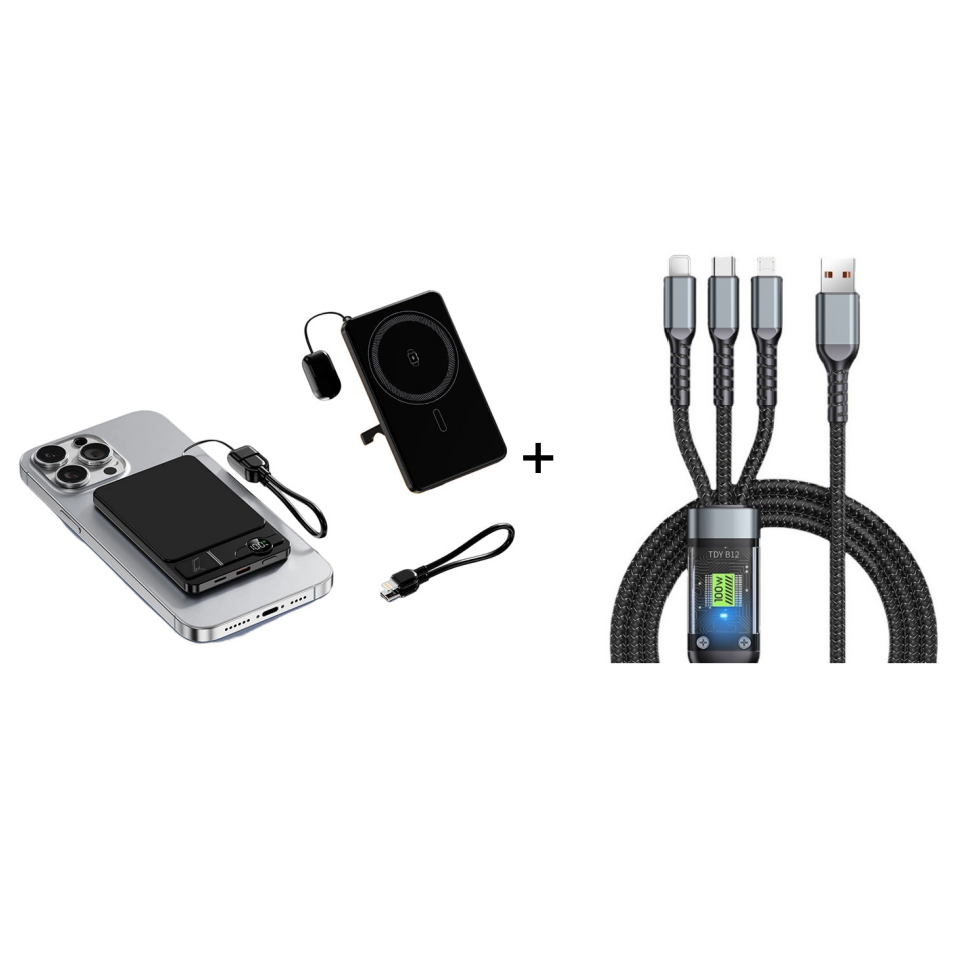 🔋⚡ 22,5 W powerbank – magnetisk, slank, lader opp 3 enheter samtidig!