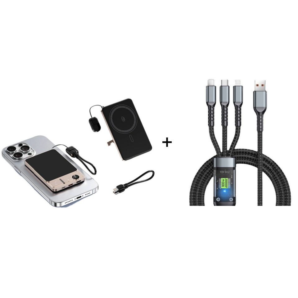 🔋⚡ 22,5 W powerbank – magnetisk, slank, lader opp 3 enheter samtidig!